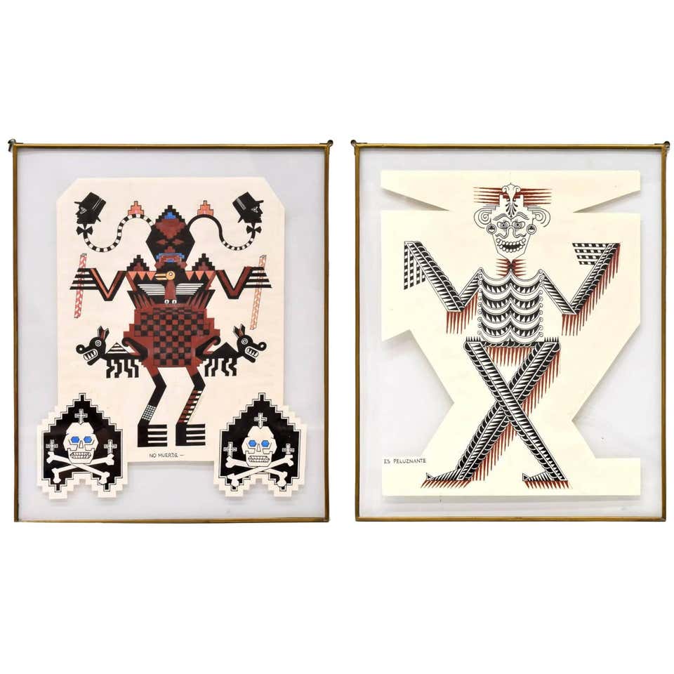 Pair of Framed Ink Drawings by Pedro Friedeberg at 1stDibs