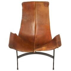 Chaise à bretelles en cuir de William Katavolos pour Leathercrafters