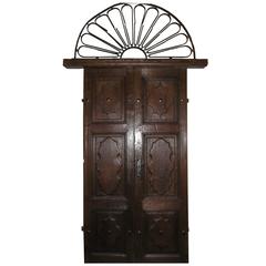 Antique Walnut Entry Door 12
