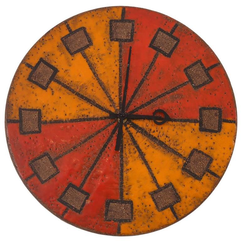 Ceramic Meridian Clock by Raymor For Sale at 1stDibs