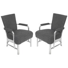 Vintage Pair of Goodform Art Deco Aluminum Lounge Chairs 