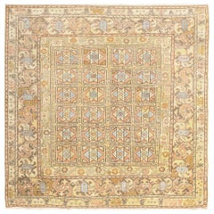 Antique Square Decorative Turkish Oushak Rug. Size: 6 ft 8 in x 6 ft 8 in