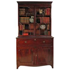 English George III mahogany Secretary Bookcase, circa 1790