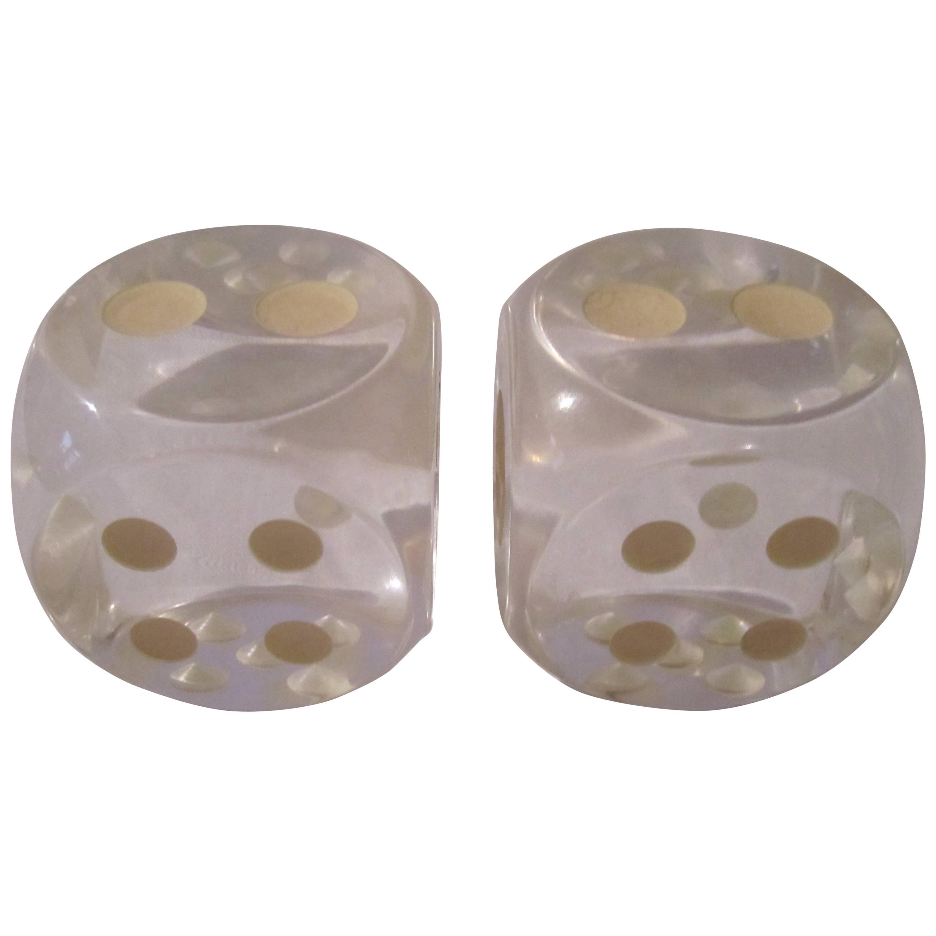 1970s Modern Pair of Lucite Dice