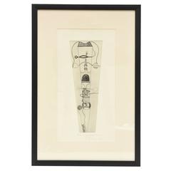 Sensual Signed/Dated Takashi Matsutani Early Etching Entitled "La Propagation" 1