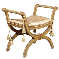French X-Form Window Bench in Painted Finish, circa 1890 2