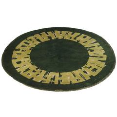 Authentic Signed Paule Leleu Round Carpet, circa 1940 1