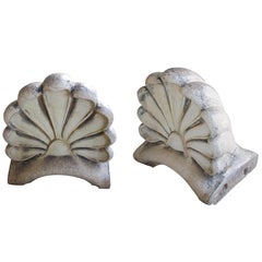 Impressive Pair of American Neoclassical Style Pottery Architectural Anthemions
