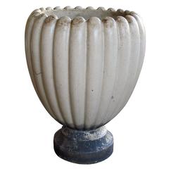 Large-Scale American Pottery Urn with Lobed Sides by N. Clark & Sons