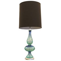 Aqua Murano Glass Table Lamp, Italy, 1960s