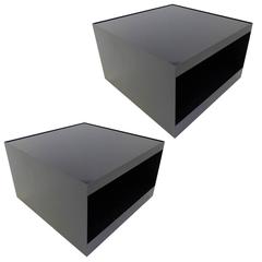 Pair of D'Urso Rolling Tables in Black 4
