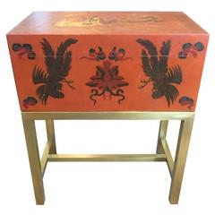 Midcentury Lacquered Box on Stand