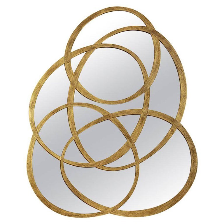 Signs Mirror in Antique Gold Finish For Sale at 1stDibs