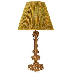 English Victorian Rococo Gilt Bronze Lamp Base c.1860