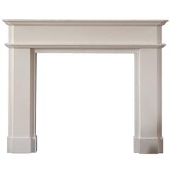 Transitional Mantel Carved in Limestone