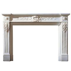 Reproduction of an 18th Century French Mantel in Statuary Marble
