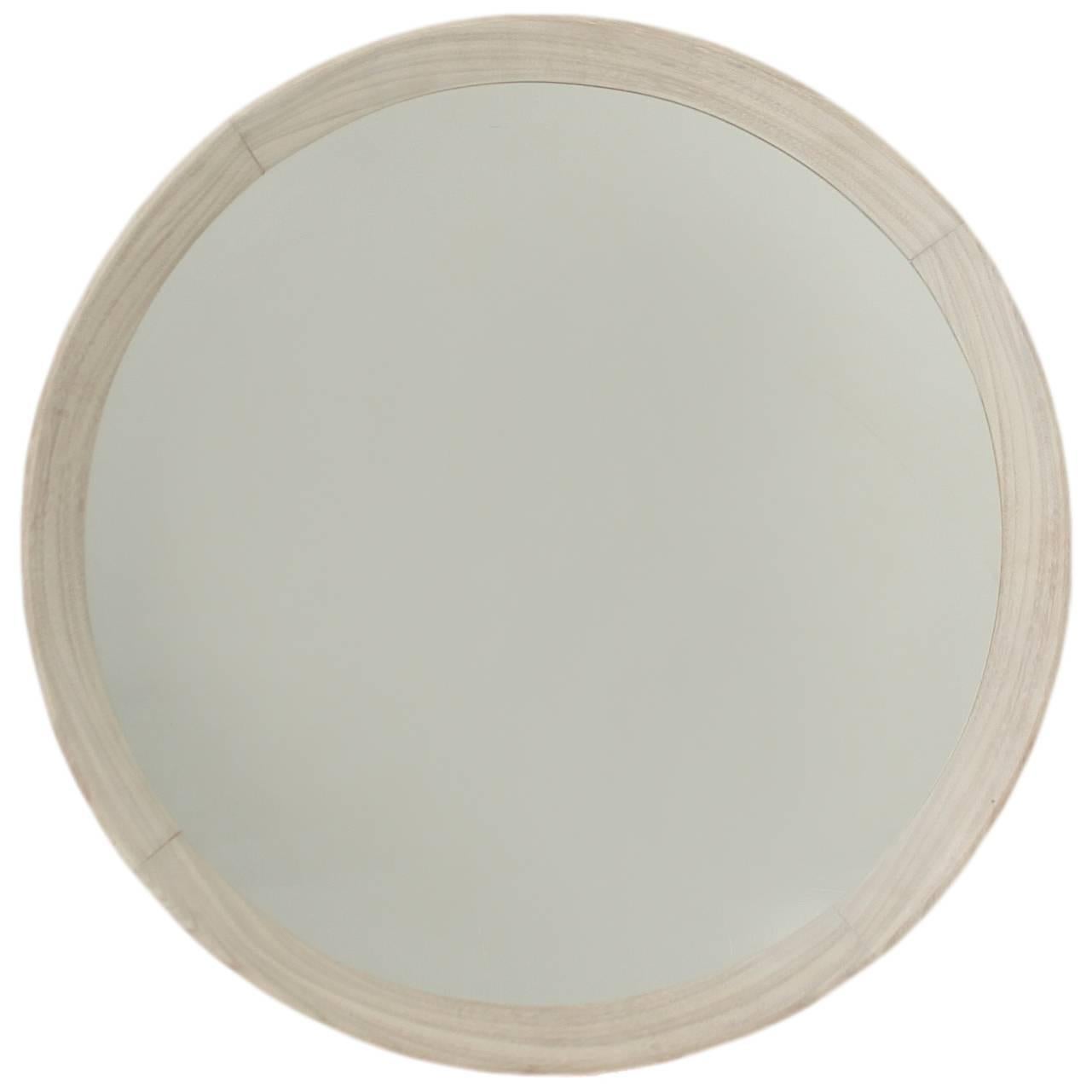 Organic Modern Brazilian Imbuia Mirror with Bleached White Oil Finish For Sale
