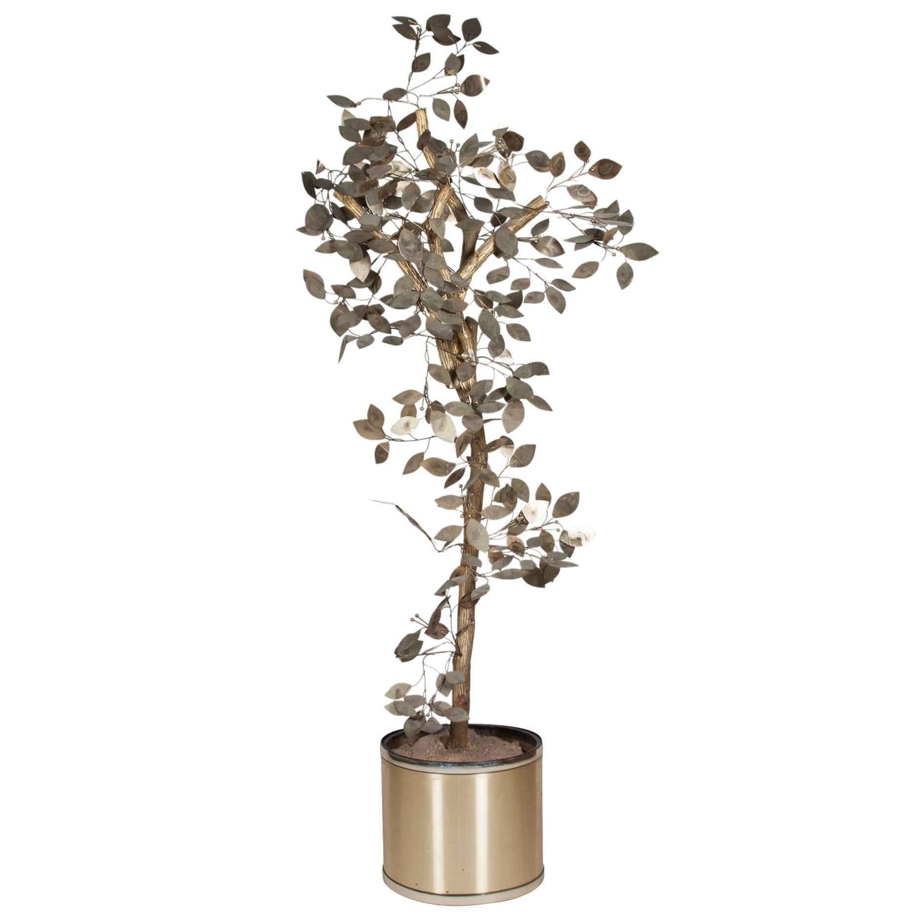 Brass Tree Sculpture by C. Jere for Artisan House For Sale