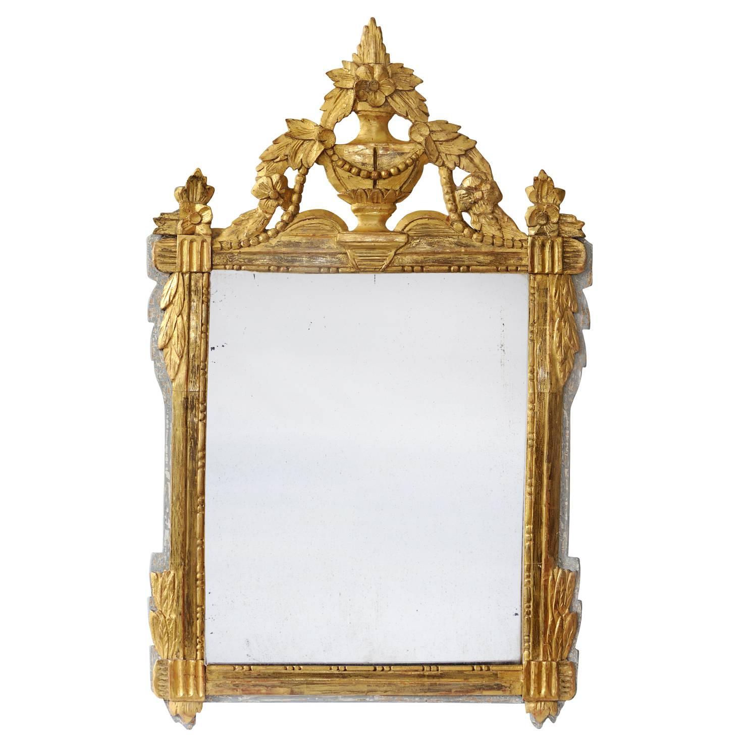 French Late 18th Century Provencal Painted and Giltwood Mirror, circa 1780 For Sale