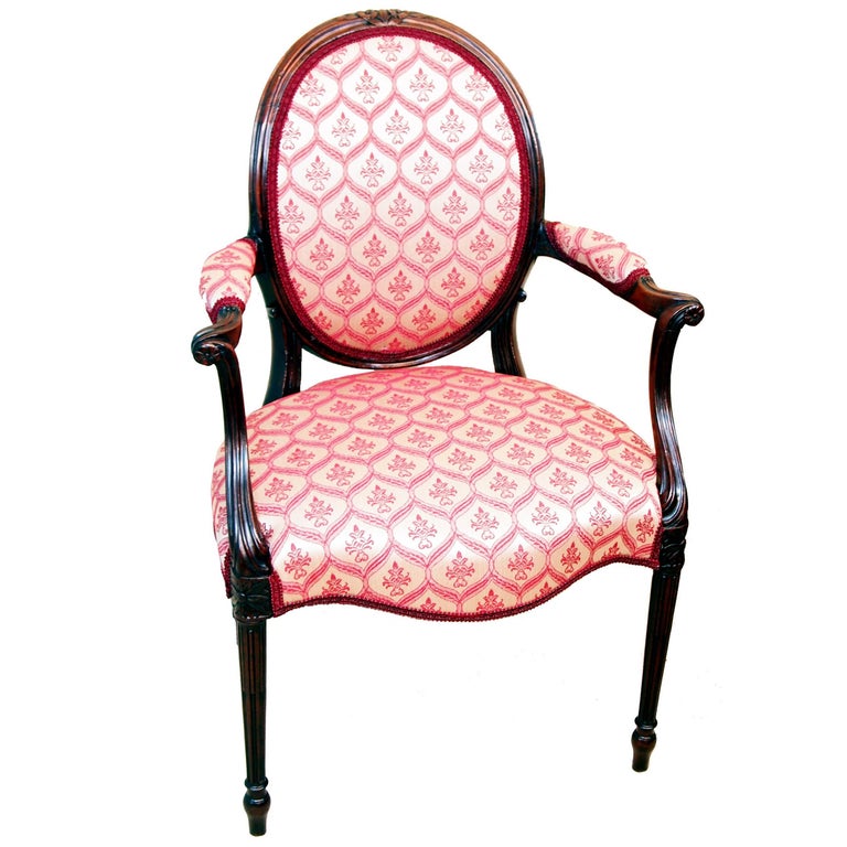 Antique Hepplewhite Period Mahogany Armchair For Sale at 1stdibs