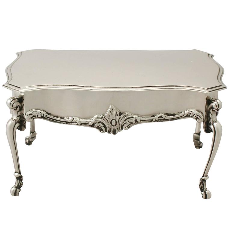 Sterling Silver 'Card Table' Jewelry Box, Antique Edwardian For Sale at ...