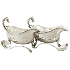 Sterling Silver Sauceboats/Gravy Boats and  Ladles, Contemporary