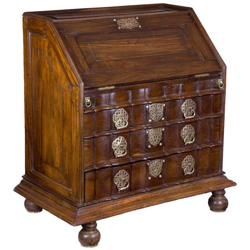 Important Paneled Block-Front Paduk Wood Fall-Front Desk, China For ...