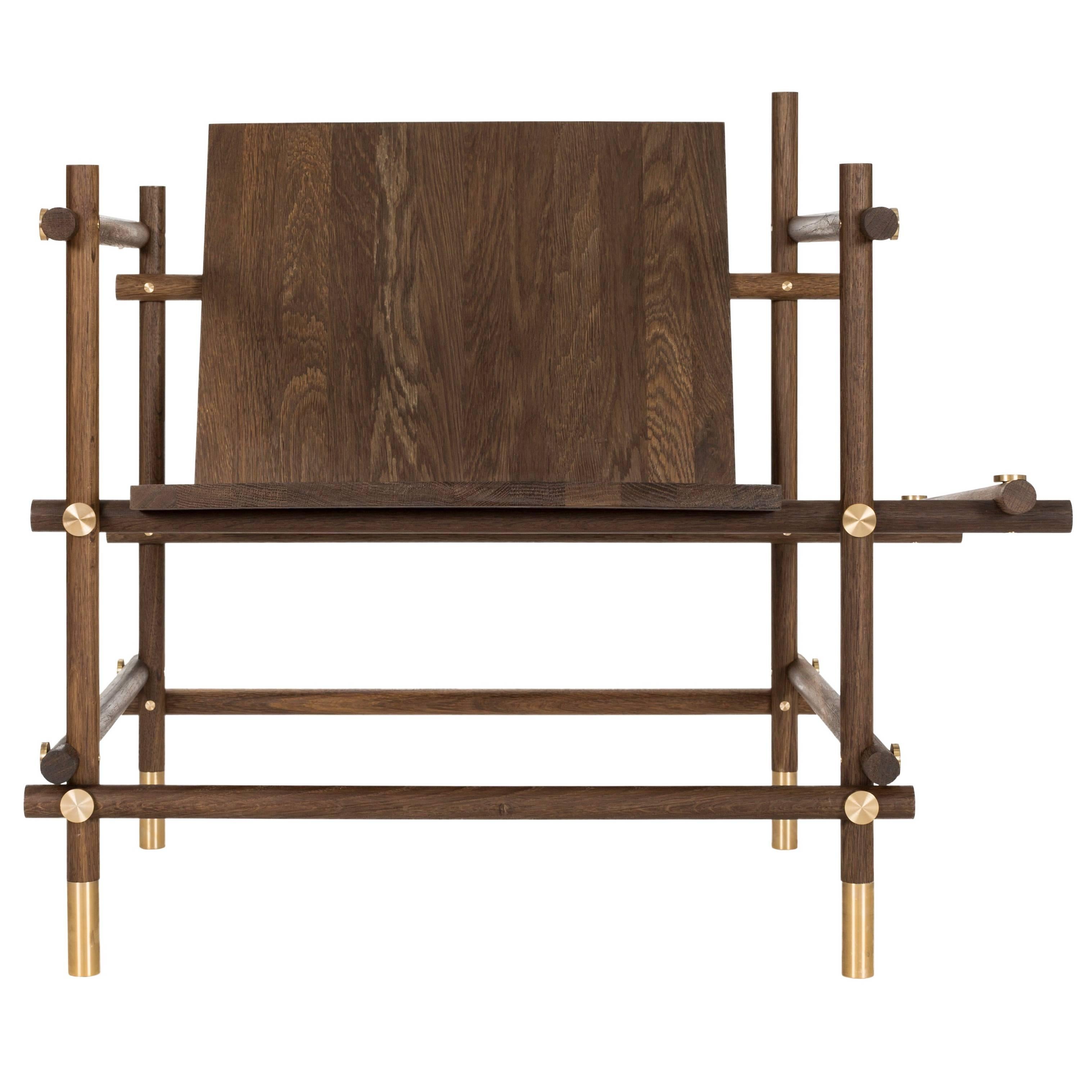 “Useful Chair” in Oak and Brass by Sanghyeok Lee For Sale