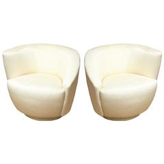 Pair of Vladimir Kagan" Nautilus" Swivel Lounge Chairs/ SATURDAY SALE 11