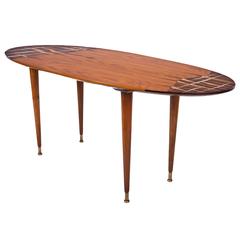 Mid-Century Modern Design Inlaid Occasional Table