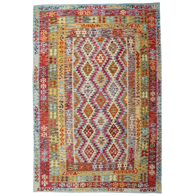Afghan Kilim Rugs, Contemporary Rugs, FlatWeave Rug from Afghanistan