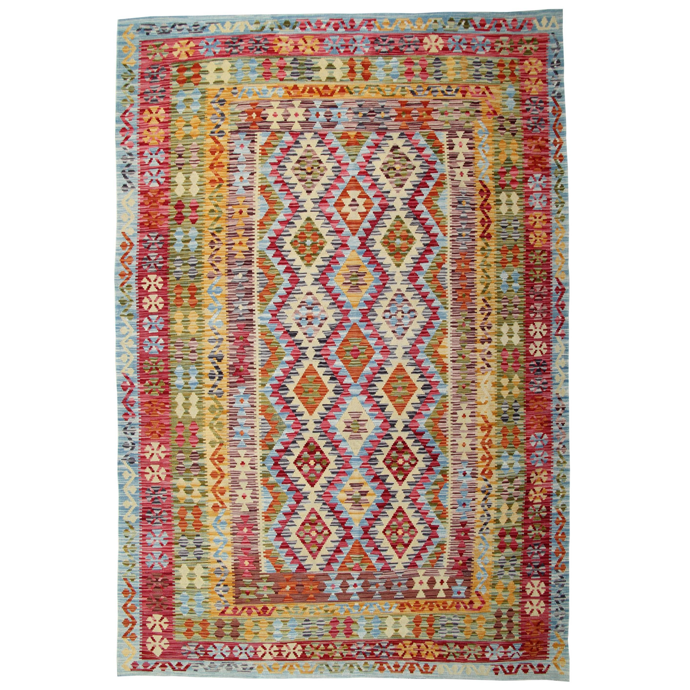 Afghan Kilim Rugs, Contemporary Rugs, Flat-Weave Rug from Afghanistan