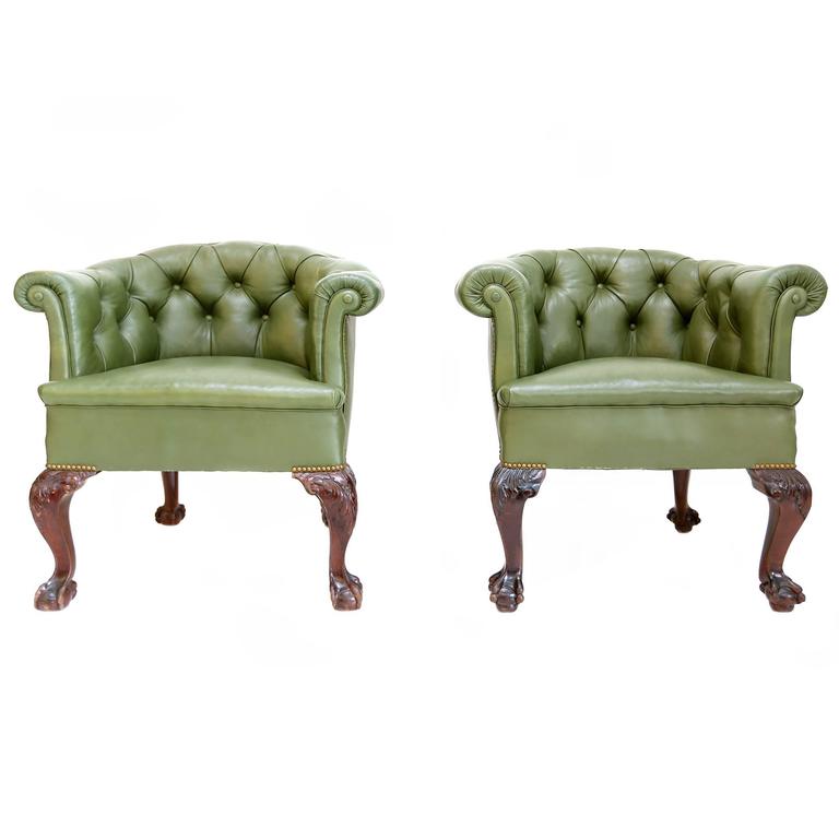 Pair of Chesterfield club chairs, 1960s