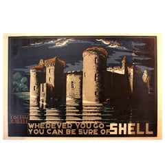 Original Vintage Poster Designed for Shell, Bodiam Castle by McKnight Kauffer