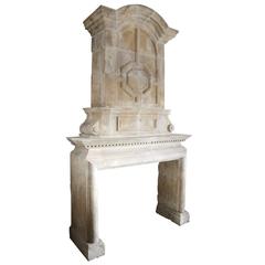 Important Louis 13 Style Stone Fireplace, 17th Century