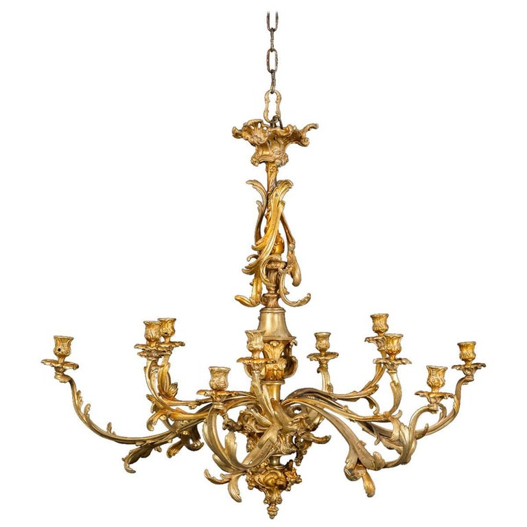 Chandelier French Large Brass 19th Century, France For Sale at 1stDibs