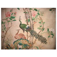 12 panneaux de papiers peints chinois anciens et rares