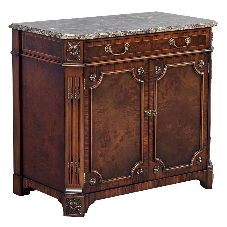 Mahogany Marble-Top Chest Cabinet by EJ Victor