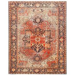Antique Shabby Chic Persian Heriz Rug Antique Shabby Chic Persian Heriz Rug