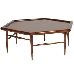 Mahogany Hexagon Coffee Table, American, 1960s