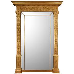 Palatial Italian 19th Century Neoclassical Style Giltwood Mirror 12