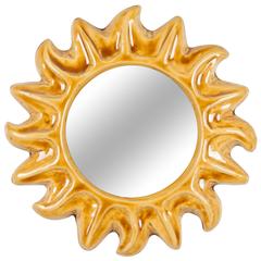 Ceramic Frame Sunburst Mirror, French, circa 1960