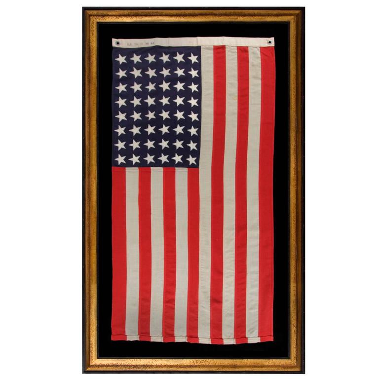 48 Star, U.S Navy Small Boat Ensign Flag, Made At Mare Island California at 1stDibs