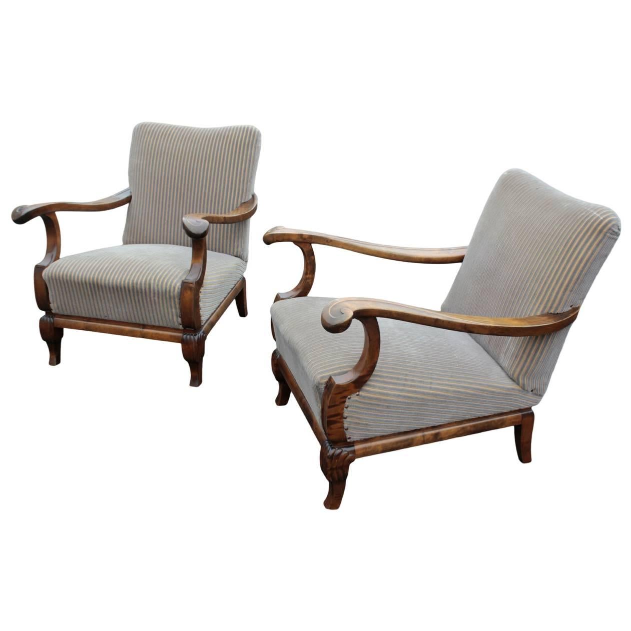 Swedish Art Deco Period Lounge Armchairs