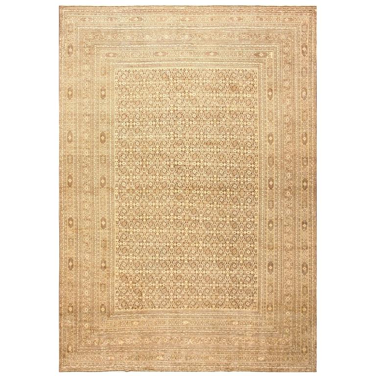 Large Brown Antique Persian Khorassan Rug For Sale at 1stdibs