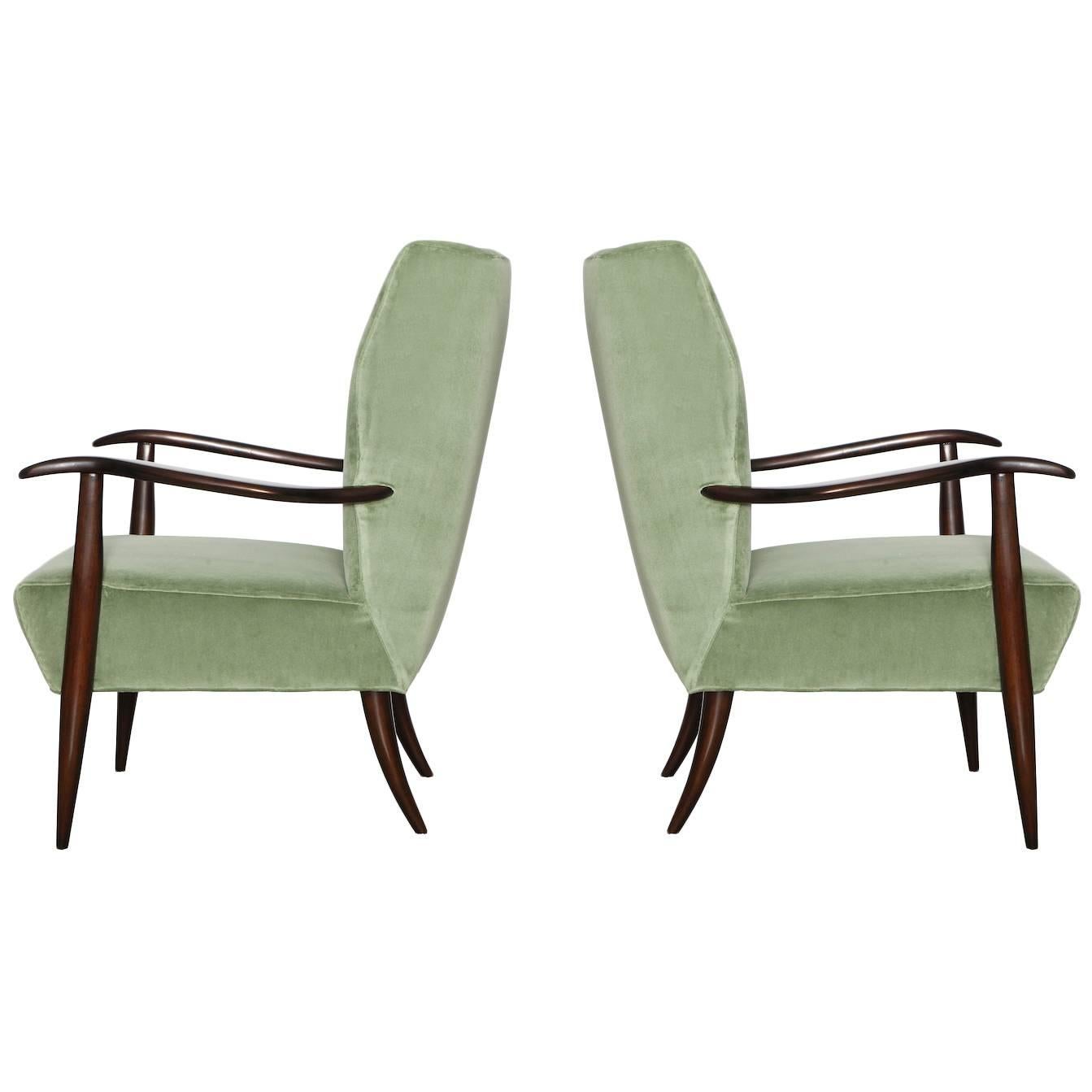 Pair of Open Arm Lounge Chairs