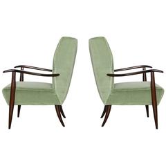 Pair of Open Arm Lounge Chairs