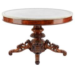 Mahogany Center Table with Marble Top