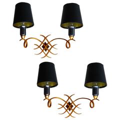 Pair of 1940s French Sconces In the style of Jules Leleu