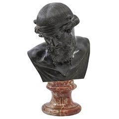 Italian Cast Bronze Bust of Plato, circa 1820